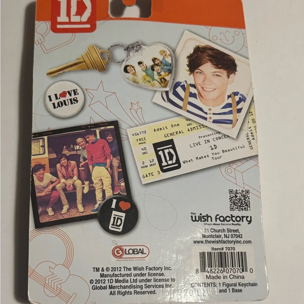 One Direction Louis Collectible Keychain Series 1 With Carabiner 1D Rare, new - Picture 2 of 2